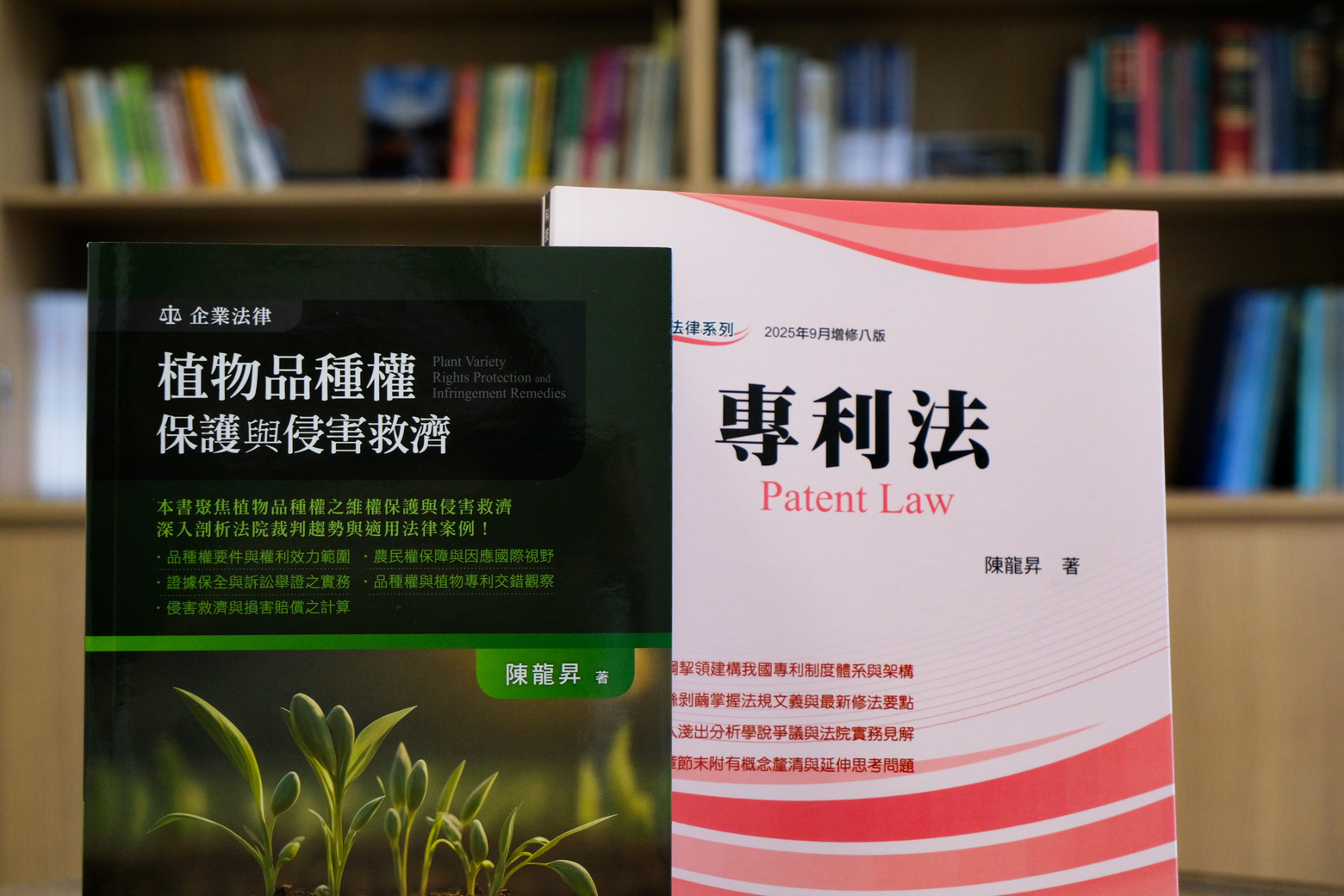深受英美法的法學院訓練，陳龍昇副教授研究專長涵蓋智慧財產權與植物品種權，並分別出版專業書籍。（攝影：林欣儀）